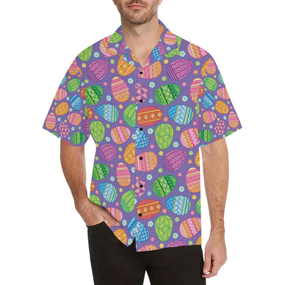 Easter Eggs Pattern Print Design RB010 Men Hawaiian Shirt-JorJune