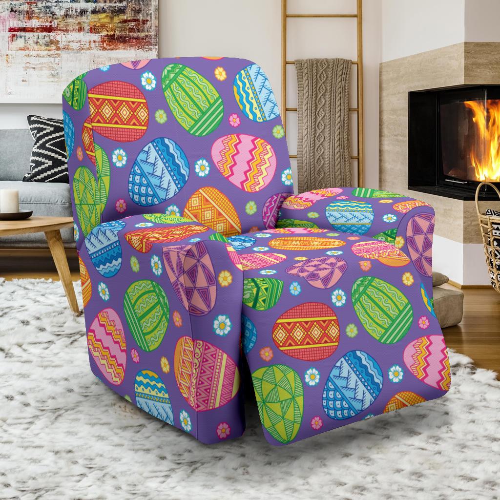Easter Eggs Pattern Print Design RB010 Recliner Slipcover-JORJUNE.COM