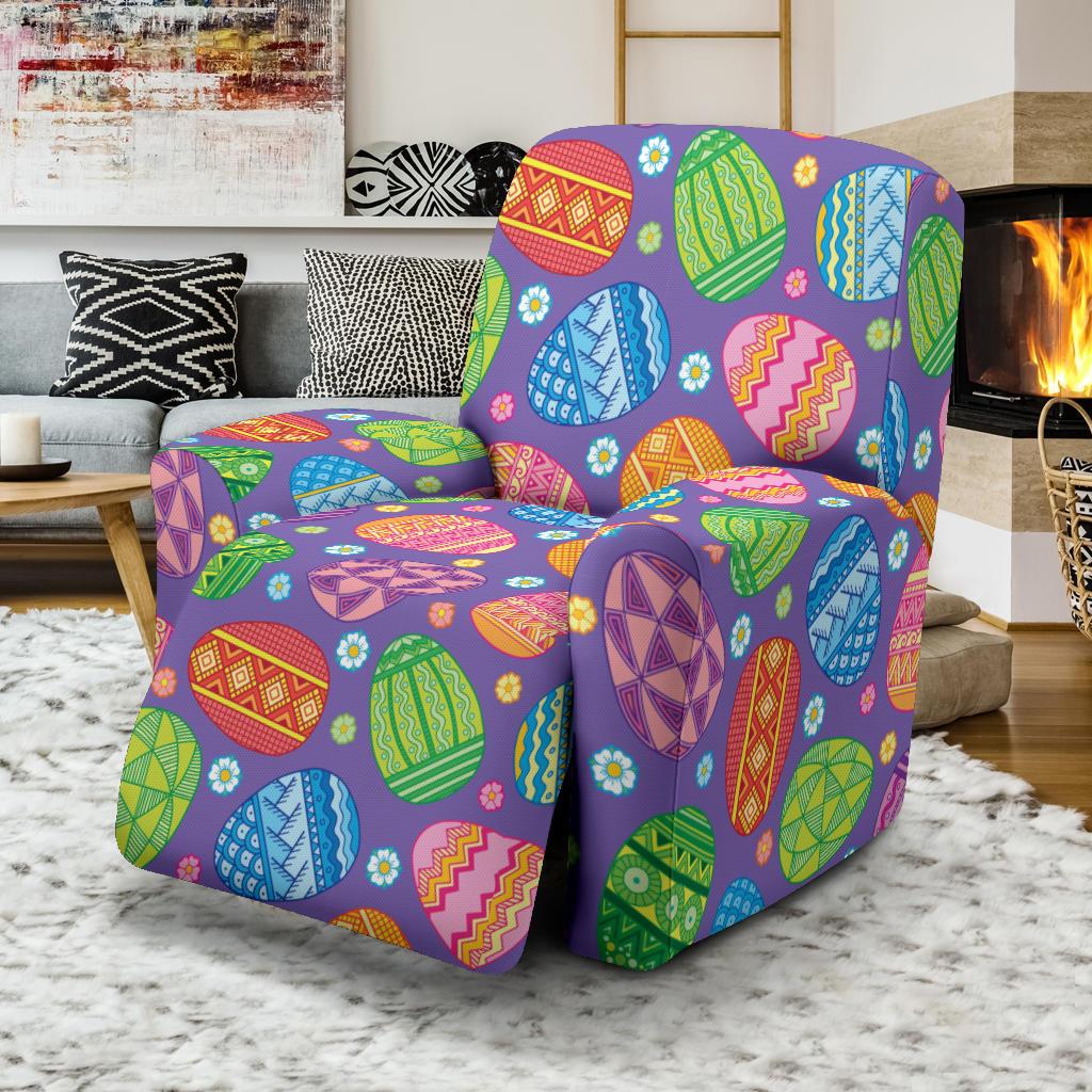 Easter Eggs Pattern Print Design RB010 Recliner Slipcover-JORJUNE.COM