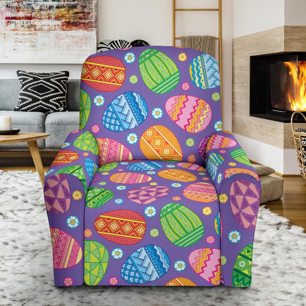 Easter Eggs Pattern Print Design RB010 Recliner Slipcover-JORJUNE.COM