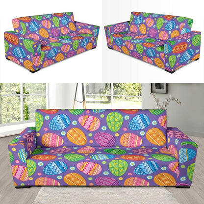 Easter Eggs Pattern Print Design RB010 Sofa Slipcover-JORJUNE.COM