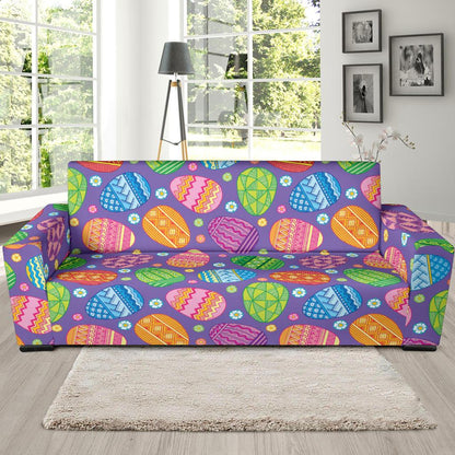 Easter Eggs Pattern Print Design RB010 Sofa Slipcover-JORJUNE.COM