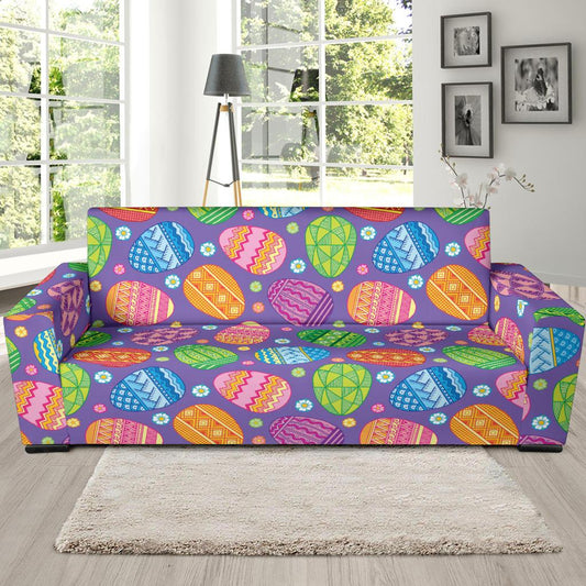 Easter Eggs Pattern Print Design RB010 Sofa Slipcover-JORJUNE.COM