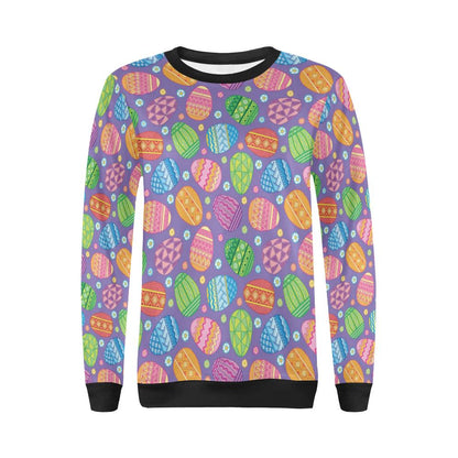 Easter Eggs Pattern Print Design RB010 Women Long Sleeve Sweatshirt-JorJune