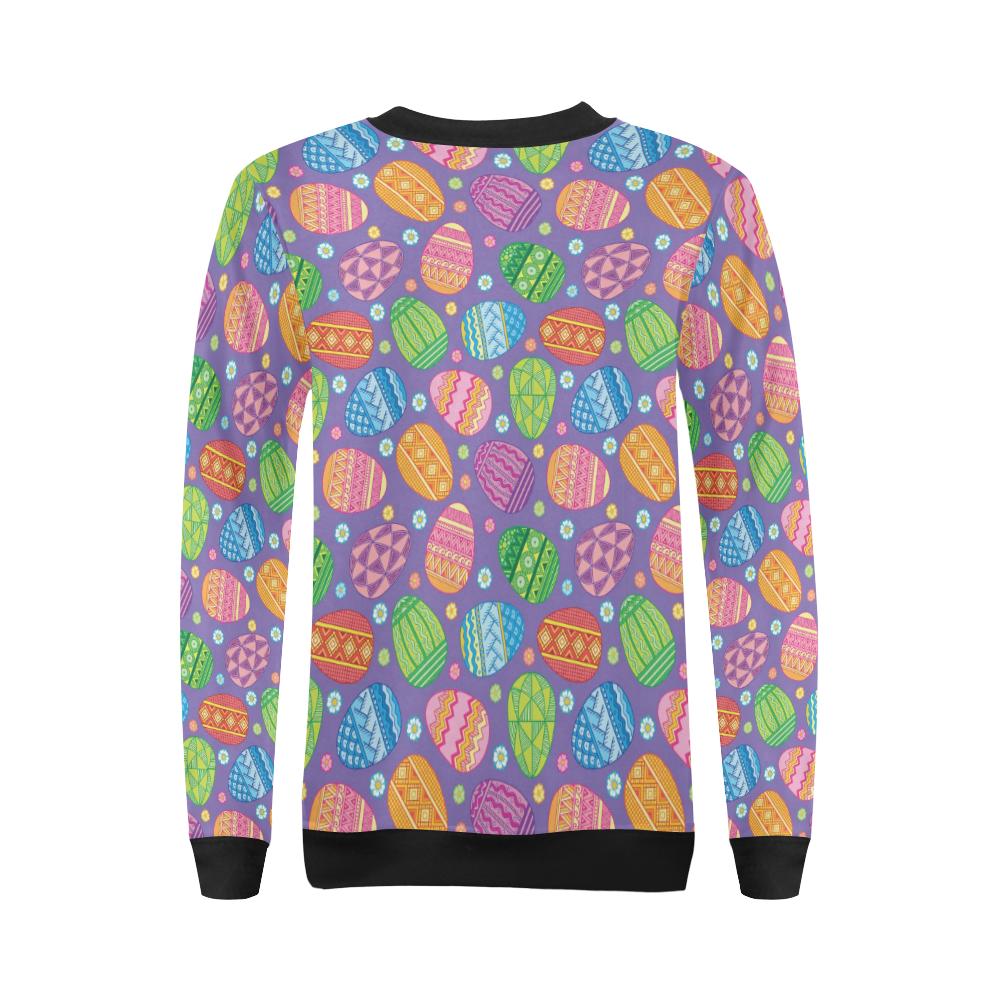 Easter Eggs Pattern Print Design RB010 Women Long Sleeve Sweatshirt-JorJune