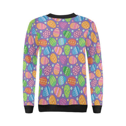 Easter Eggs Pattern Print Design RB010 Women Long Sleeve Sweatshirt-JorJune
