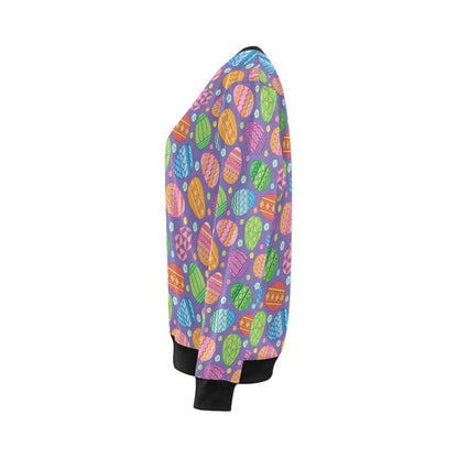 Easter Eggs Pattern Print Design RB010 Women Long Sleeve Sweatshirt-JorJune