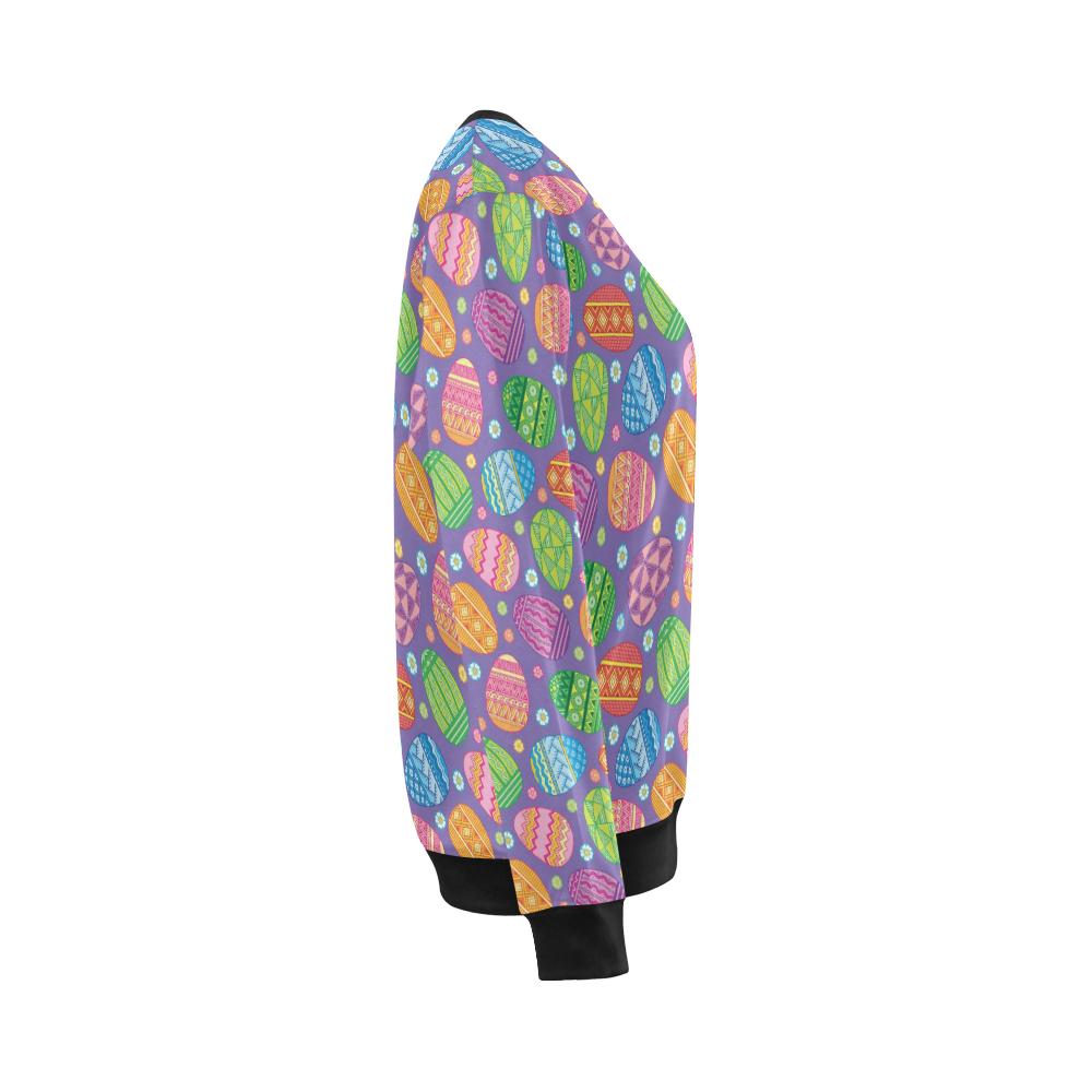 Easter Eggs Pattern Print Design RB010 Women Long Sleeve Sweatshirt-JorJune