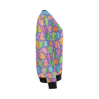Easter Eggs Pattern Print Design RB010 Women Long Sleeve Sweatshirt-JorJune