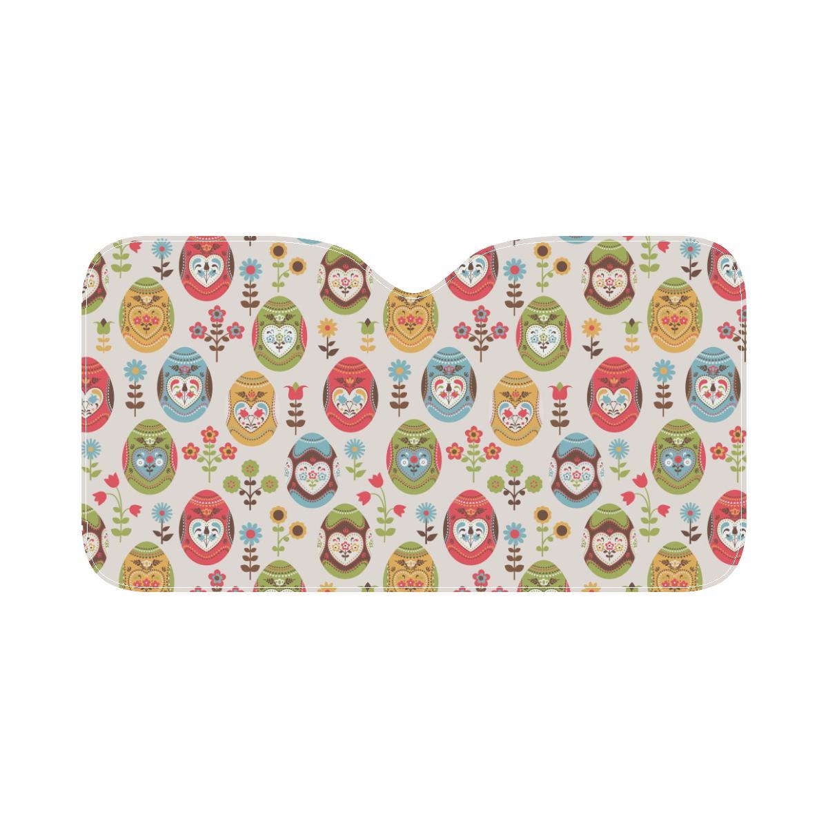 Easter Eggs Pattern Print Design RB011 Car Sun Shade-JorJune