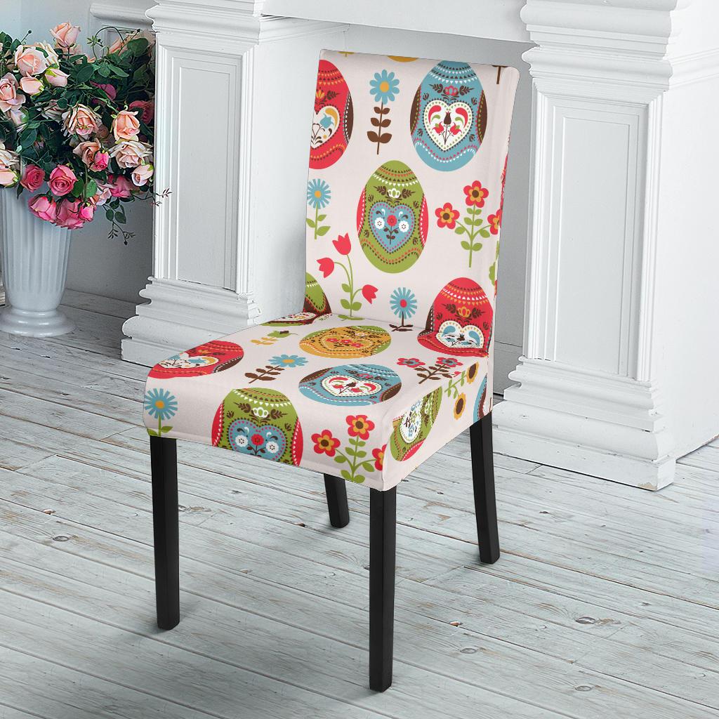 Easter Eggs Pattern Print Design RB011 Dining Chair Slipcover-JORJUNE.COM