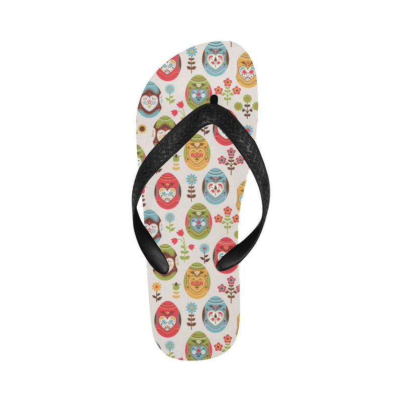 Easter Eggs Pattern Print Design RB011 Flip Flops-JorJune