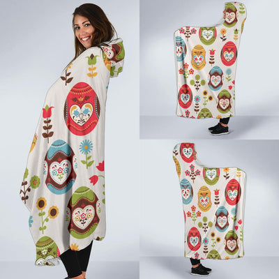 Easter Eggs Pattern Print Design RB011 Hooded Blanket-JORJUNE.COM