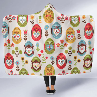 Easter Eggs Pattern Print Design RB011 Hooded Blanket-JORJUNE.COM