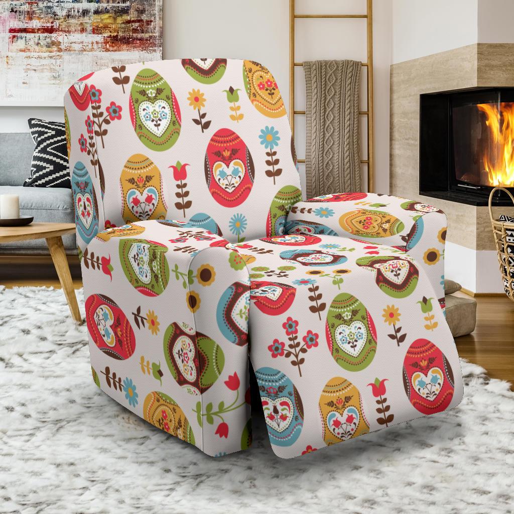 Easter Eggs Pattern Print Design RB011 Recliner Slipcover-JORJUNE.COM
