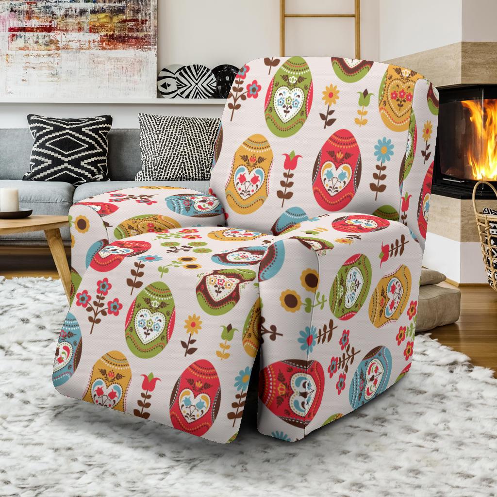 Easter Eggs Pattern Print Design RB011 Recliner Slipcover-JORJUNE.COM
