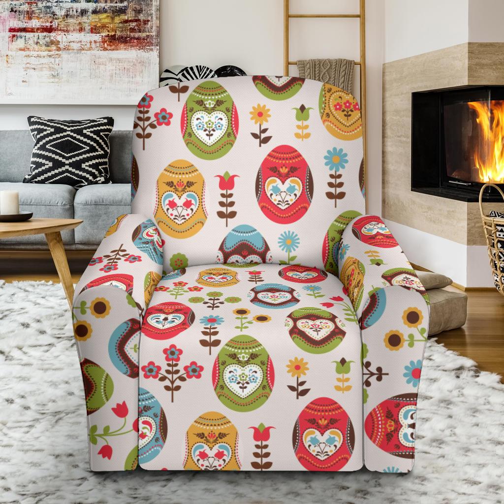 Easter Eggs Pattern Print Design RB011 Recliner Slipcover-JORJUNE.COM