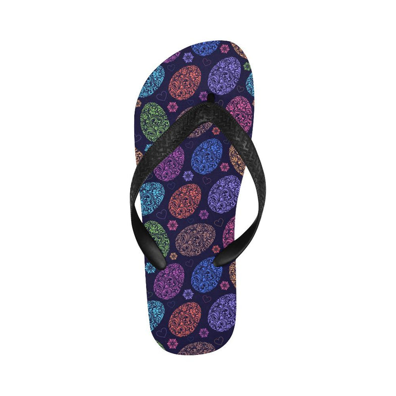 Easter Eggs Pattern Print Design RB012 Flip Flops-JorJune