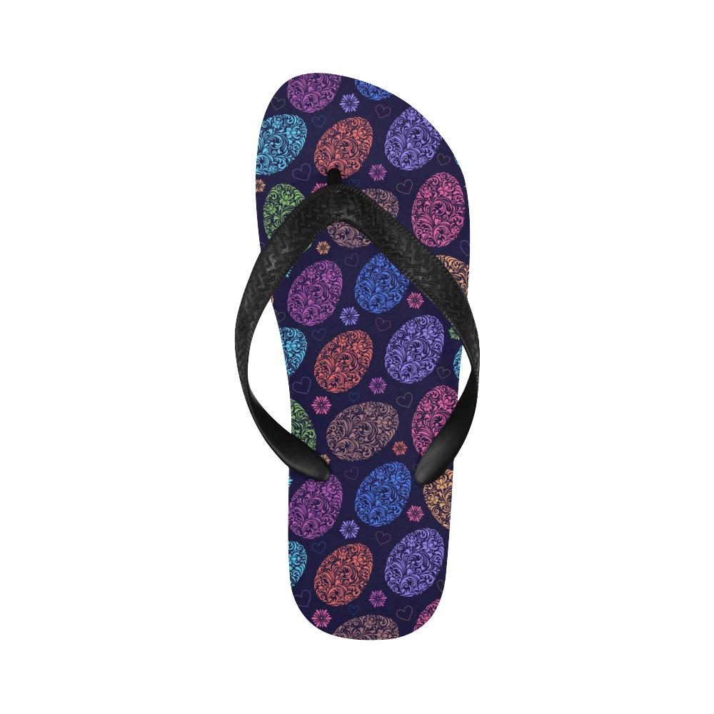 Easter Eggs Pattern Print Design RB012 Flip Flops-JorJune