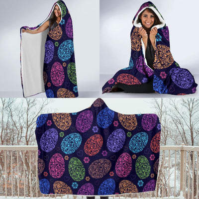 Easter Eggs Pattern Print Design RB012 Hooded Blanket-JORJUNE.COM