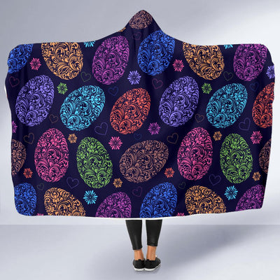 Easter Eggs Pattern Print Design RB012 Hooded Blanket-JORJUNE.COM