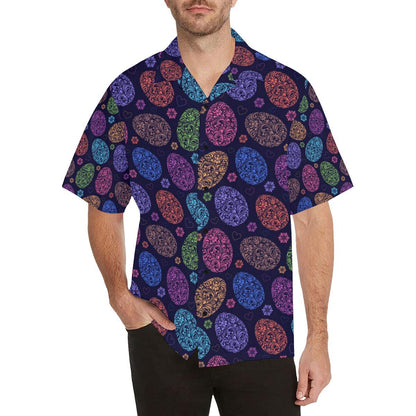 Easter Eggs Pattern Print Design RB012 Men Hawaiian Shirt-JorJune