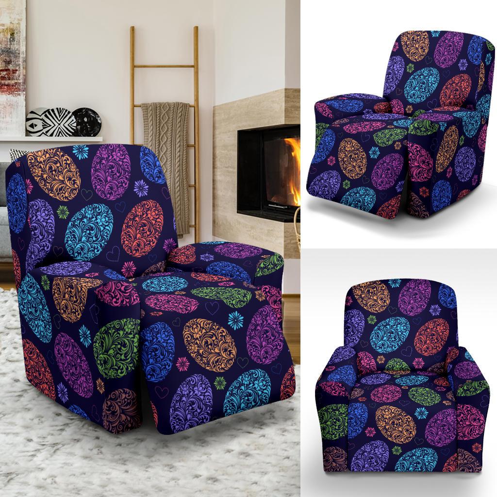 Easter Eggs Pattern Print Design RB012 Recliner Slipcover-JORJUNE.COM