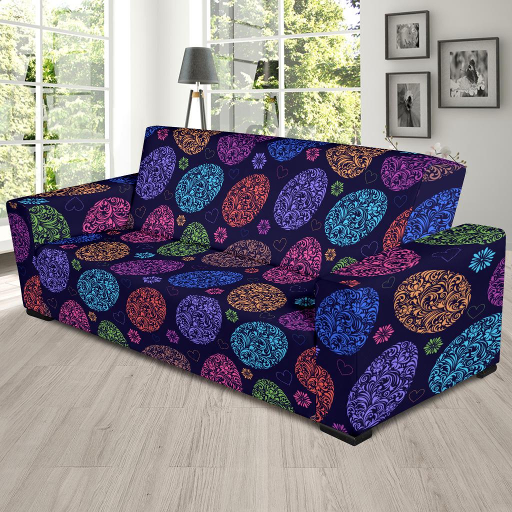 Easter Eggs Pattern Print Design RB012 Sofa Slipcover-JORJUNE.COM
