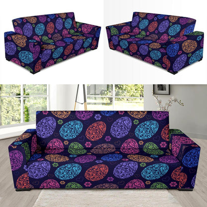 Easter Eggs Pattern Print Design RB012 Sofa Slipcover-JORJUNE.COM