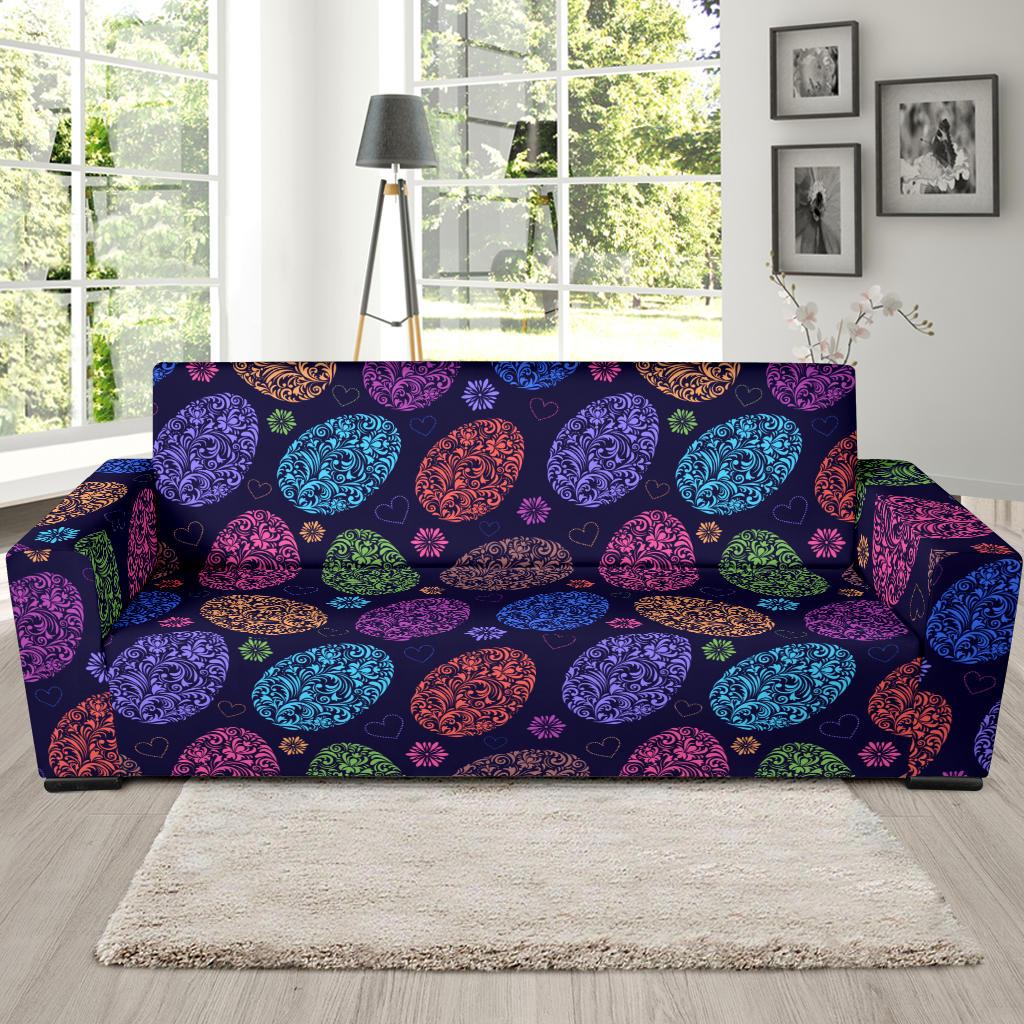 Easter Eggs Pattern Print Design RB012 Sofa Slipcover-JORJUNE.COM