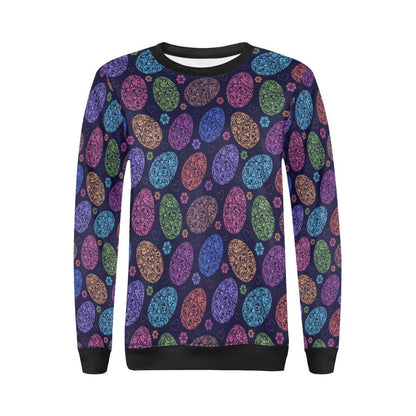 Easter Eggs Pattern Print Design RB012 Women Long Sleeve Sweatshirt-JorJune
