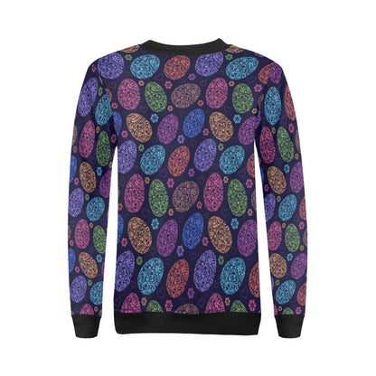 Easter Eggs Pattern Print Design RB012 Women Long Sleeve Sweatshirt-JorJune