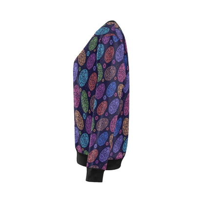 Easter Eggs Pattern Print Design RB012 Women Long Sleeve Sweatshirt-JorJune
