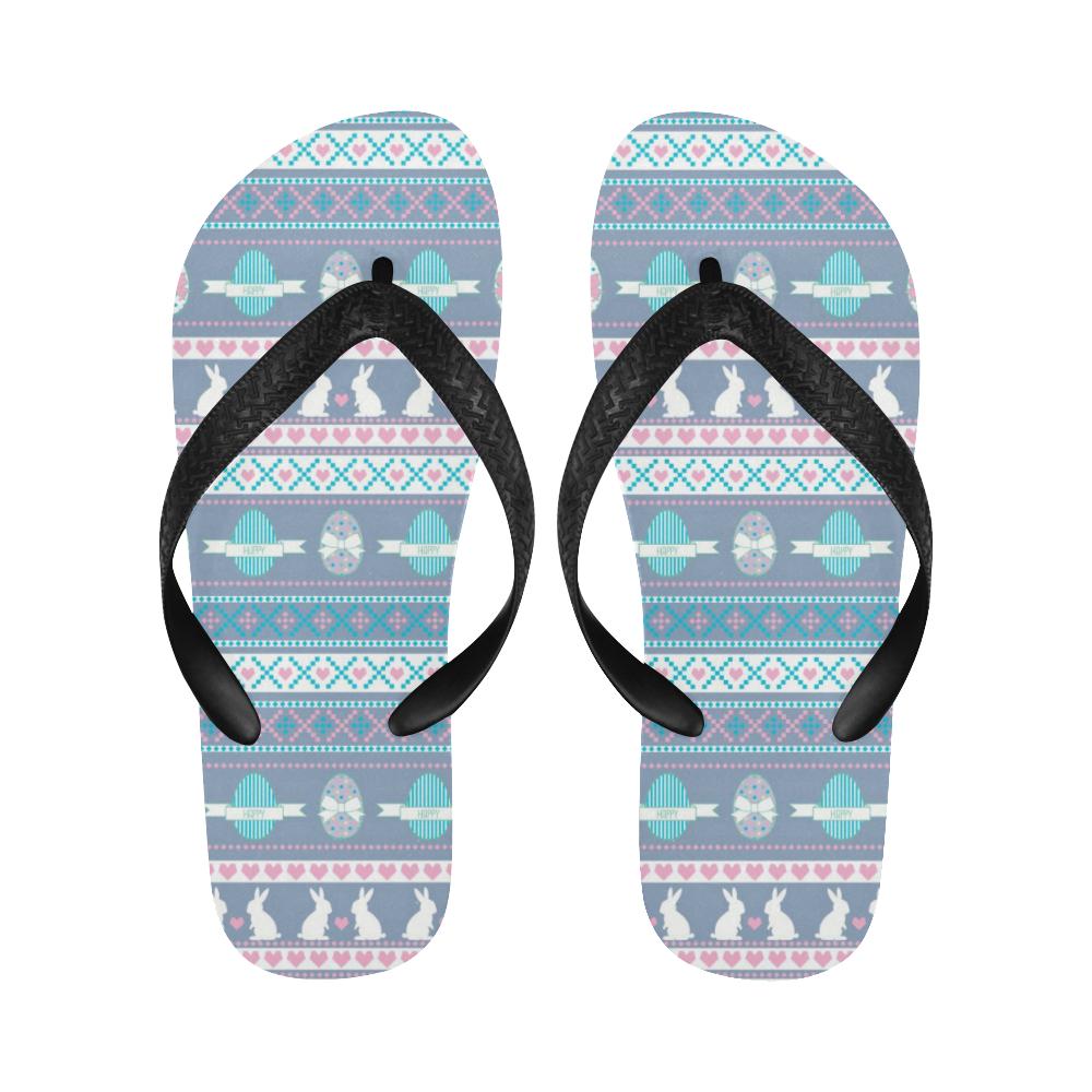 Easter Eggs Pattern Print Design RB013 Flip Flops-JorJune