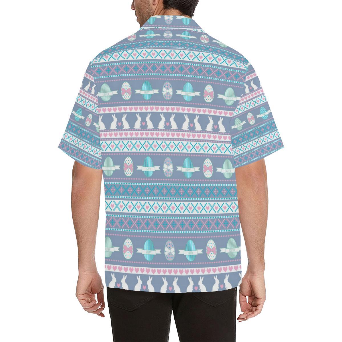 Easter Eggs Pattern Print Design RB013 Men Hawaiian Shirt-JorJune