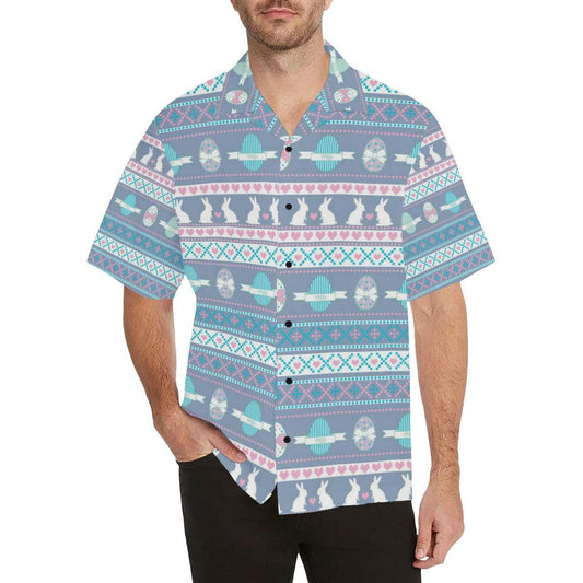 Easter Eggs Pattern Print Design RB013 Men Hawaiian Shirt-JorJune