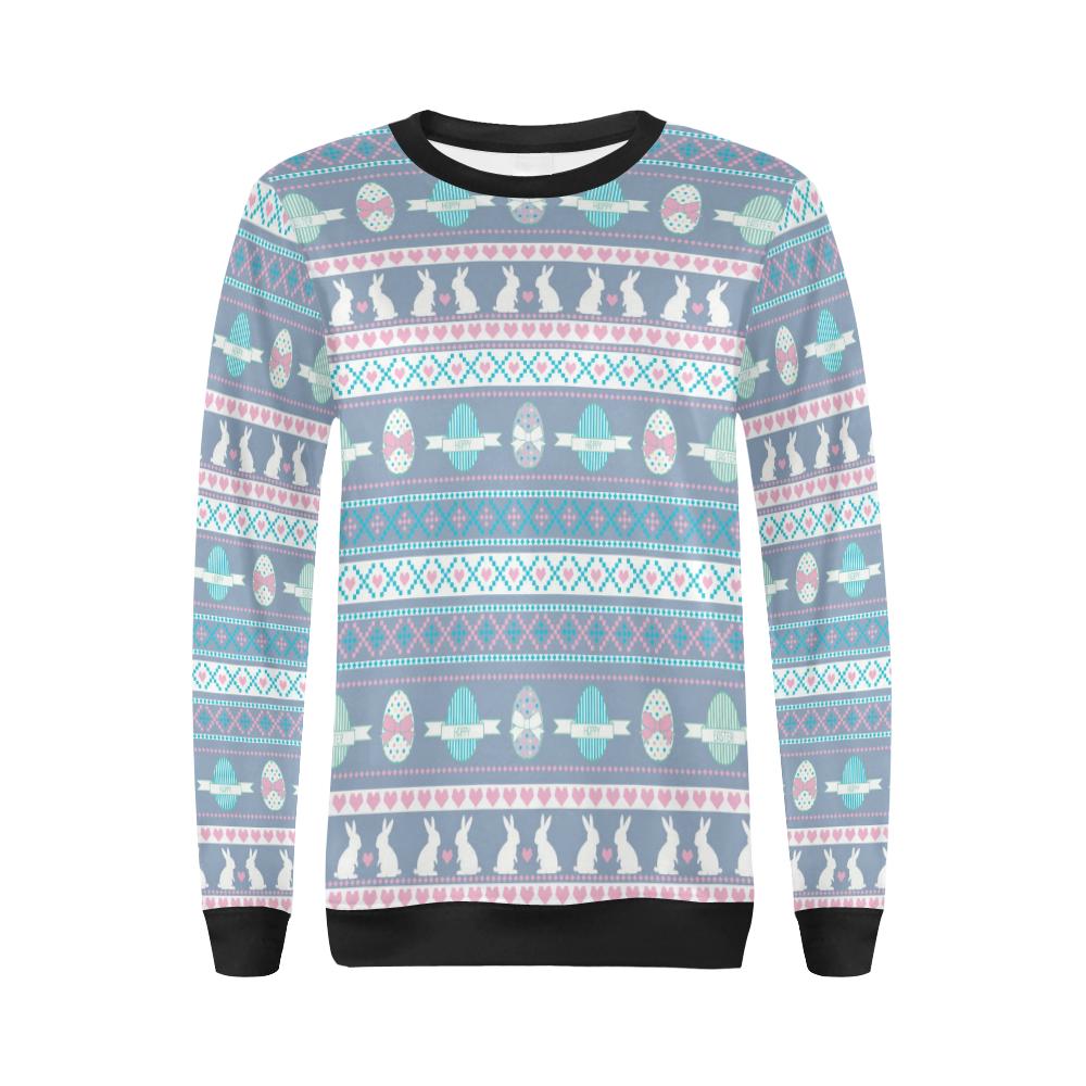 Easter Eggs Pattern Print Design RB013 Women Long Sleeve Sweatshirt-JorJune