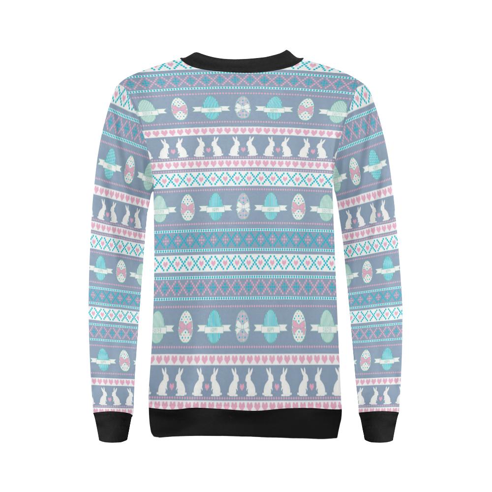 Easter Eggs Pattern Print Design RB013 Women Long Sleeve Sweatshirt-JorJune