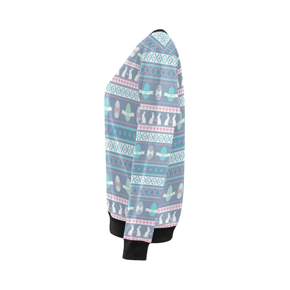 Easter Eggs Pattern Print Design RB013 Women Long Sleeve Sweatshirt-JorJune