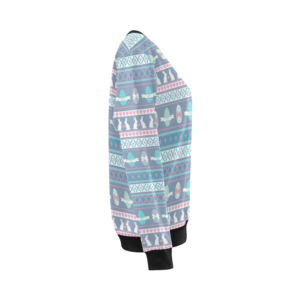 Easter Eggs Pattern Print Design RB013 Women Long Sleeve Sweatshirt-JorJune