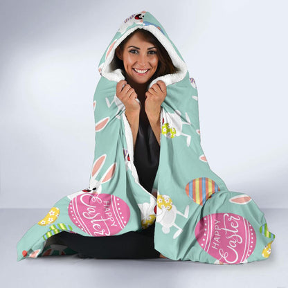 Easter Eggs Pattern Print Design RB014 Hooded Blanket-JORJUNE.COM