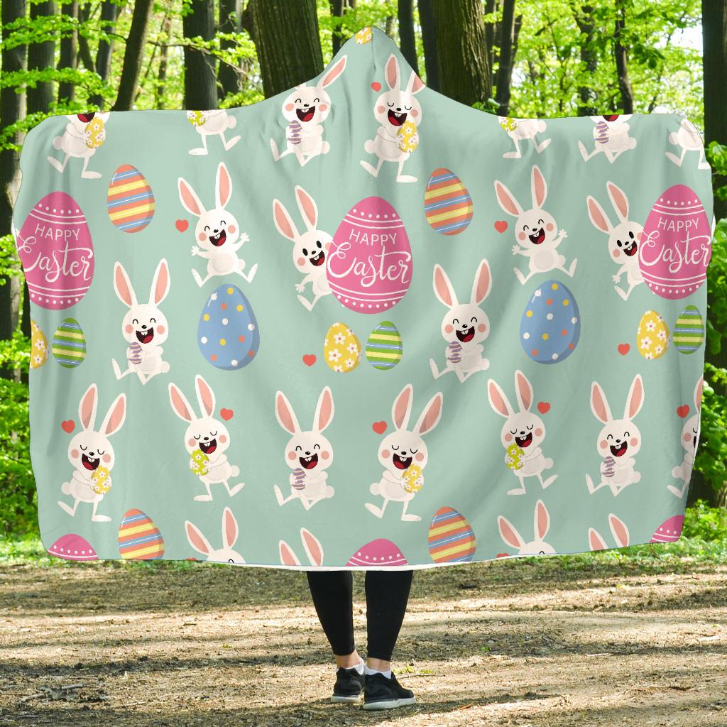 Easter Eggs Pattern Print Design RB014 Hooded Blanket-JORJUNE.COM