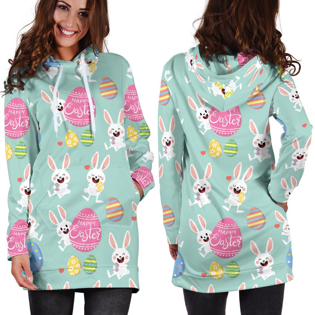 Easter Eggs Pattern Print Design RB014 Women Hoodie Dress