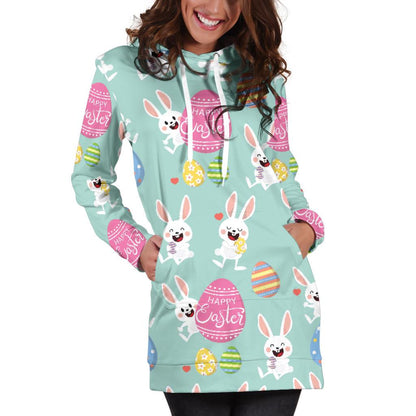 Easter Eggs Pattern Print Design RB014 Women Hoodie Dress