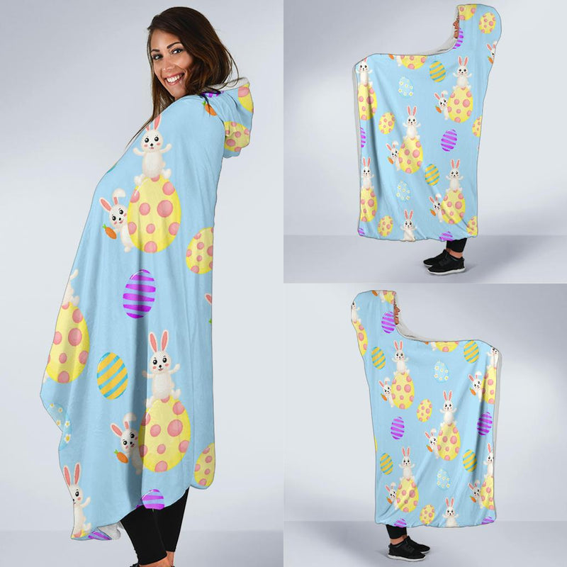 Easter Eggs Pattern Print Design RB015 Hooded Blanket-JORJUNE.COM