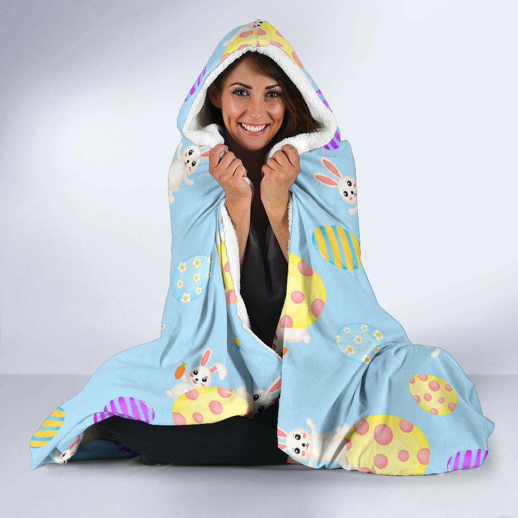 Easter Eggs Pattern Print Design RB015 Hooded Blanket-JORJUNE.COM