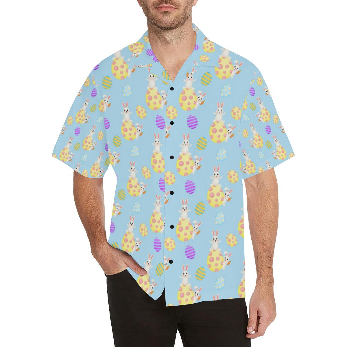 Easter Eggs Pattern Print Design RB015 Men Hawaiian Shirt-JorJune