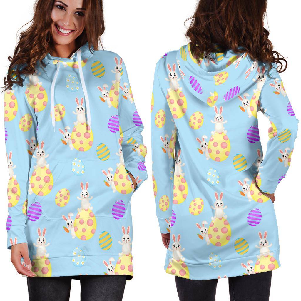 Easter Eggs Pattern Print Design RB015 Women Hoodie Dress
