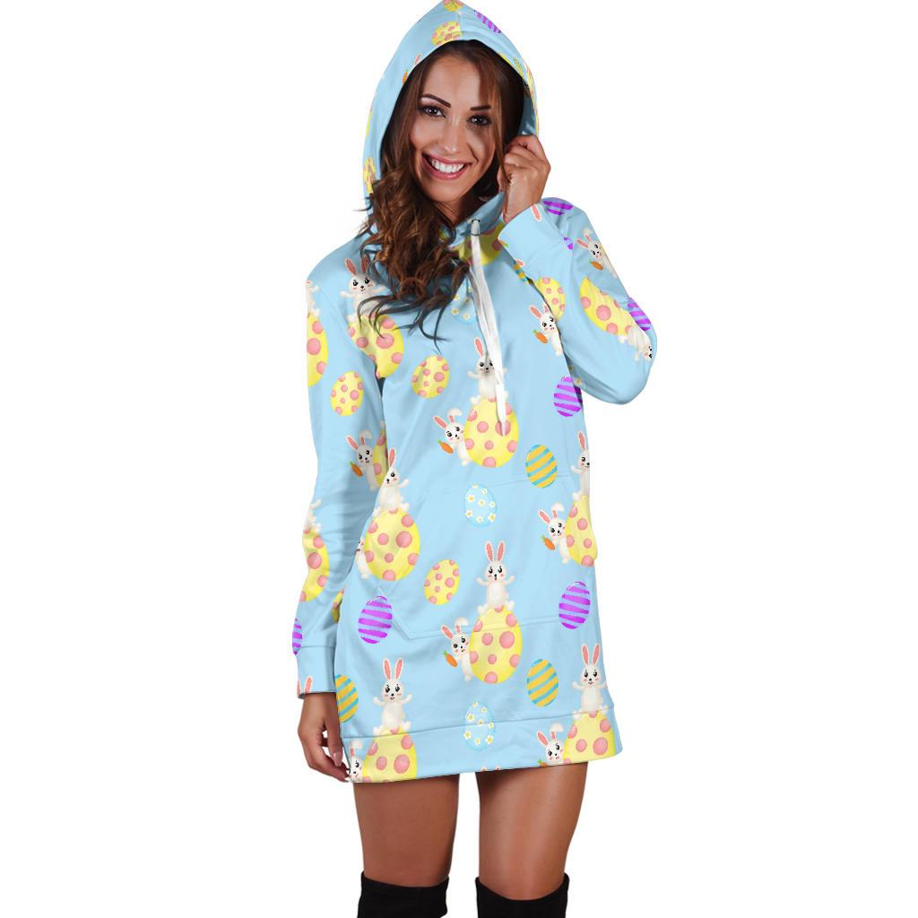 Easter Eggs Pattern Print Design RB015 Women Hoodie Dress