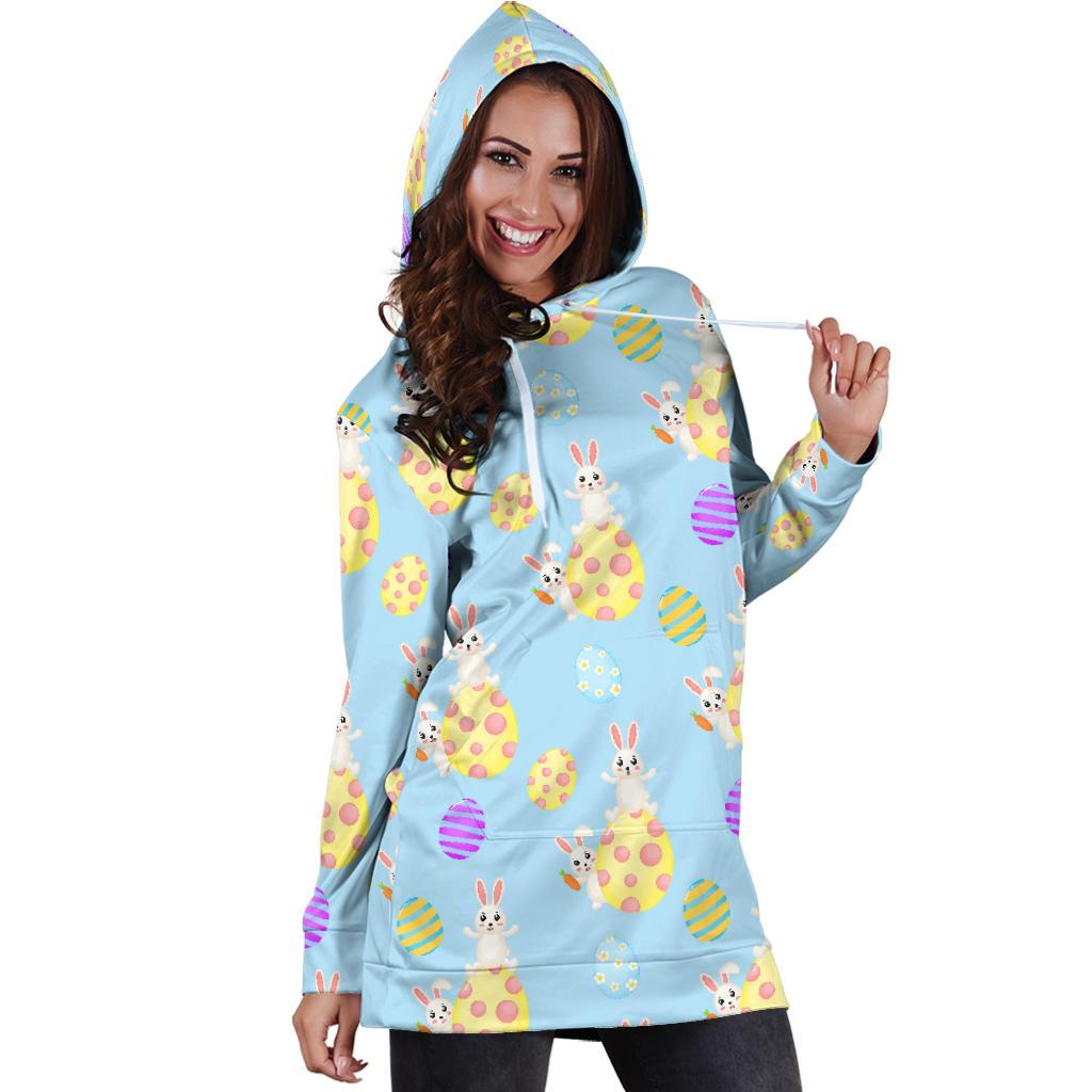 Easter Eggs Pattern Print Design RB015 Women Hoodie Dress